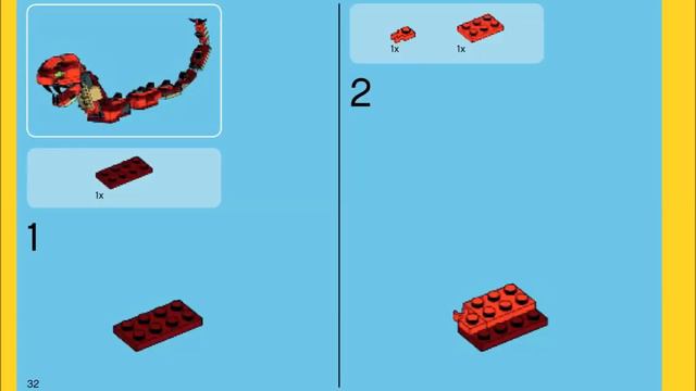 LEGO 31032 RED CREATURES Snake Scorpion Instructions LEGO CREATOR 3 in 1 2015 смотреть онлайн
