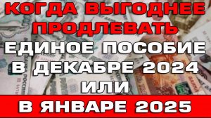 Когда выгоднее продлевать Единое пособие в Декабре 2024 или Январе 2025