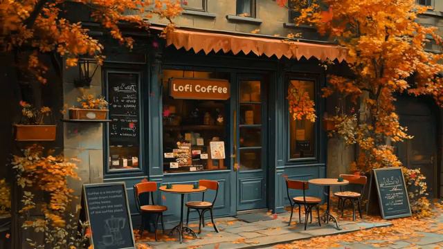 Autumn Lofi Vibes🍁Cozy Cafe Shop🌻Chill Lofi Hip Hop Mix y🍀