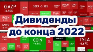 Список лучших акций, которые выплатят дивиденды до конца 2022г