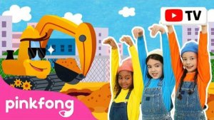 [4K] I am Excavator! | Strong Vehicles | Dance Along | Car Songs | Pinkfong Videos for Children