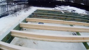 2 Этап двойная обвязка из бруса 150х150 Видео обзор баня 6х6