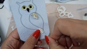 Брошь из набора для вышивки  СОВА из бисера