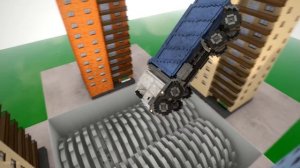 Cars Falls Off Building Into Giant Shredder | Teardown