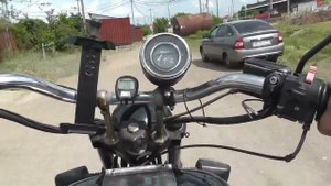 Пробная поездка на Зазоцикле, тест самодельного мотоцикла с двигателем от запорожца. Тридцатка.