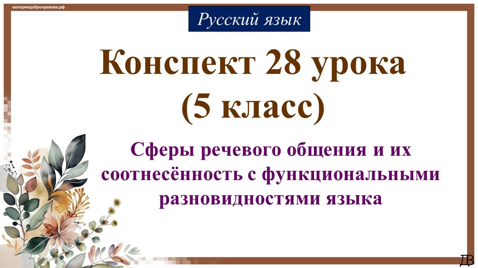 28 урок 1 четверть 5 класс. Сферы речевого общения и их соотнесённость с функциональными разновиднос