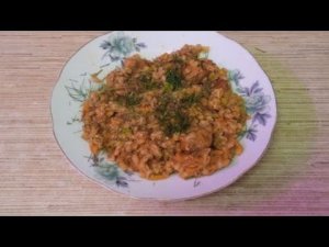 Вкусная Перловая каша с мясом в афганском казане.