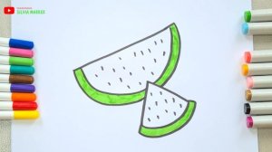 Bolalar uchun Tarvuz rasm chizish/Drawing Watermelon for children/Рисование Арбуз для детей