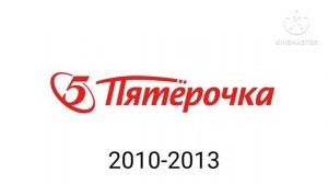 Pyaterochka historical logos (1998-now)