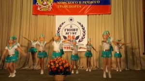 Выступление детского духового оркестра, юных барабанщиц и мажореток на юбилее ВГУВТ