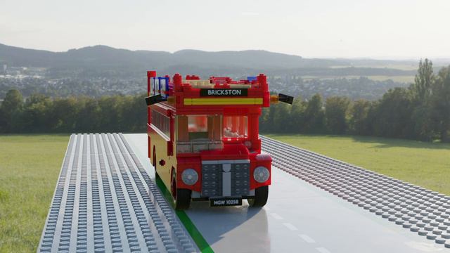 Lego Creator London Bus 10258 build with Stud.io and Blender (remake)