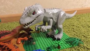 Индоминус рекс vs тиранозавр Лего анимация