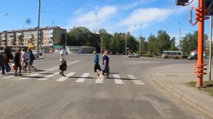 Кемерово. Автобус 23 - "Комсомольский". Bus route 23, destination - "Komsomolsky"