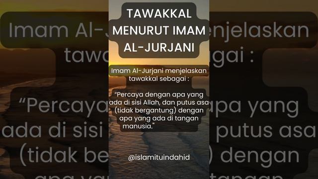 TAWAKKAL MENURUT IMAM AL JURJANI