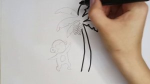 Рисование и раскраска обезьяны. Drawing and coloring monkeys