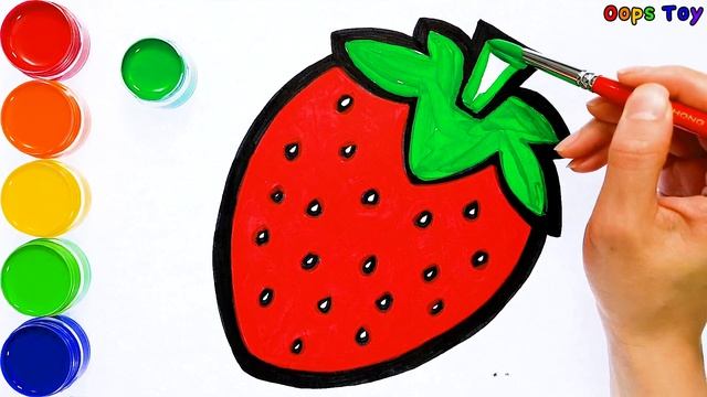 Glitter Strawberry Coloring and Drawing for Kids Toddlers｜The Picture Moves｜OOPS TOY ART ★ смотреть онлайн
