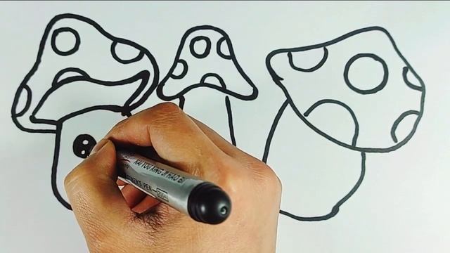 How to draw a Cute Mushroom | Как нарисовать Грибы | Easy drawing for kids | Learn to draw смотреть онлайн