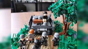 Мини-диорама из лего с stug 4 на ВОВ! /WW2 stug lego MOC!