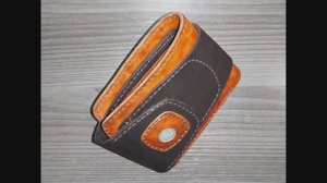 Кошелек из кожи. Процесс изготовления. Leather wallet. Manufacturing process.