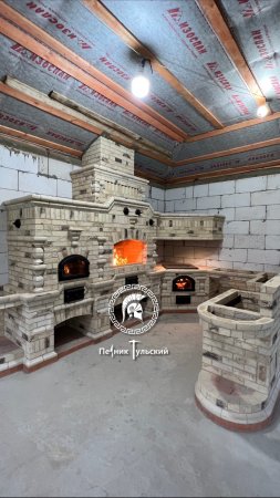 Барбекю комплекс в Нео-Тульском стиле из кирпича ручной формовки
