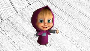 Masha&Bear. Cartoon coloring page.