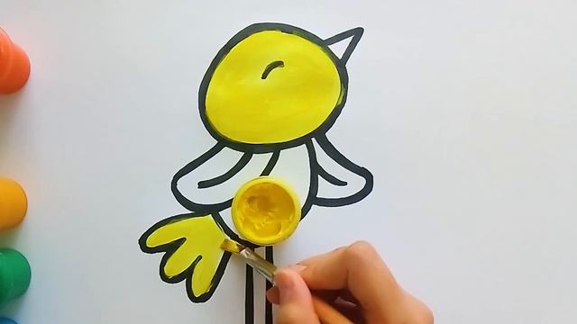 Little Bird coloring pages for kids, drawing for toddlers смотреть онлайн