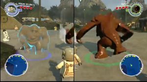 Kintan Strider vs. Rancor on D'Qar in Lego Star Wars: The Force Awakens