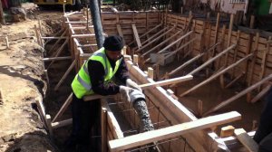 Заливка фундамента