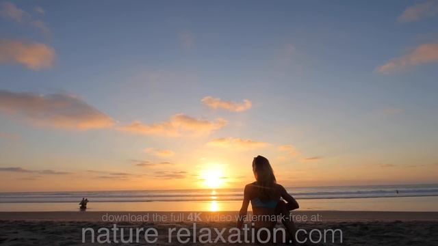 4K BEACH YOGA + MUSIC VIDEO  Sunset Stretching with Andrea  San Diego Mission Beach