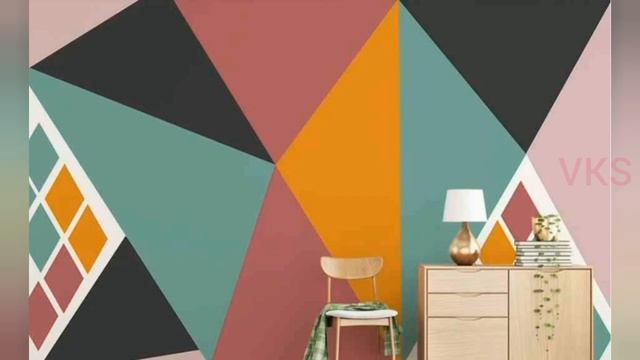 Geometric Wall Paint Design | 3D Wall Painting Design ideas | Modern Geometric Accent Wall Paint смотреть онлайн