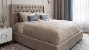 Реализация дизайн-проекта спальни в загородном доме.