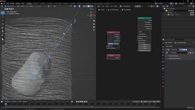 14. Raycast Example. BLENDER GEOMETRY NODES ANIMATION