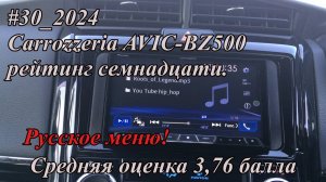 #30_2024 Carrozzeria AVIC-BZ500 рейтинг семнадцати.  Русское меню!