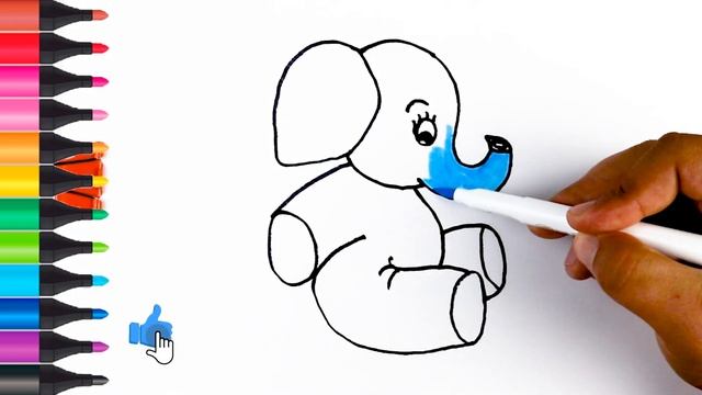 Рисование слон для детей | Bolalar uchun Fil rasm chizish | Draw a elephant for kids смотреть онлайн