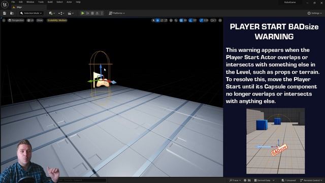 10. Add a Player Start Location. GAME DEV ACADEMY Unreal Engine 5