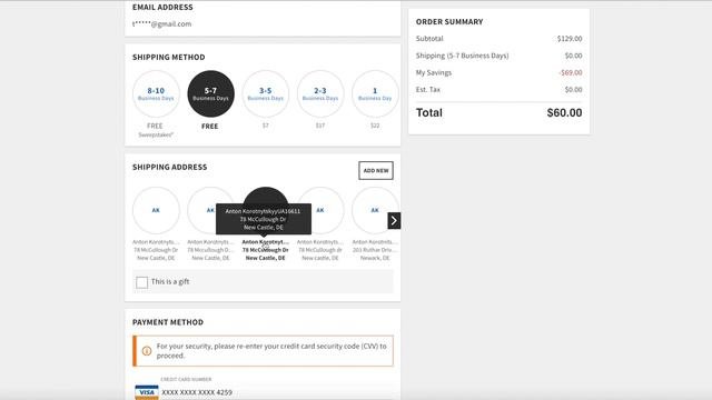 Как правильно оформить заказ в  магазине Gap.com