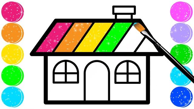 Coloring and Drawing | Rainbow House смотреть онлайн