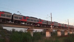 Скоростной поезд ЛАСТОЧКА едет в депо ТЧ-10 Ст..Славянка Окт.ж.д.