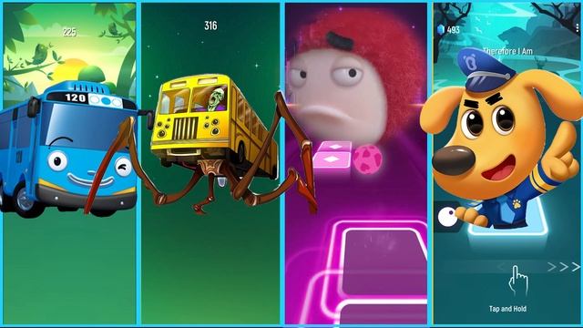 Tayo The Little Bus 🆚 Bus Eater 🆚 Oddbods Zees 🆚 Sheriff Labrador смотреть онлайн