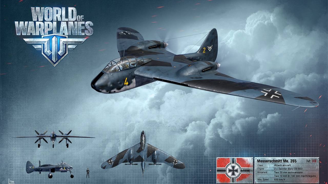 World of Warplanes: Me265 "Бомбардир х2 " :)