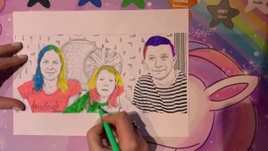 FAMILY BOX раскраска. Блогеры Фэмили Бокс - Милана, Мама и Папа.