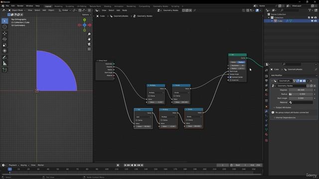 12. Cake Diagram. BLENDER GEOMETRY NODES ANIMATION