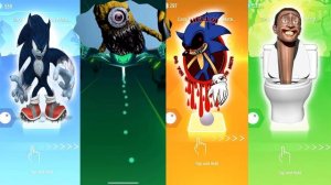 Sonic The Werehog vs Minion Exe vs Sonic Exe vs Skibidi Toilet, Tiles Hop EDM Rush!