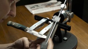 Заточка ножа из стали K340 на устройстве TSPROF Профиль К03 Pro