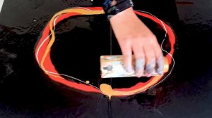 Circle Acrylic Pouring with Complementary Colors - Fluid Painting Demo