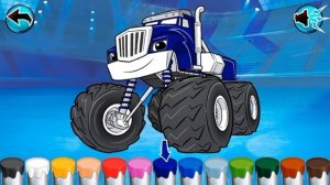 Разукрашка вспыш и чудо машинки. краски. blaze.