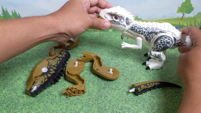 Jurassic World Dominion Lego Dinosaur Giganotosaurus vs Spinosaur