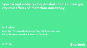 PhD Thesis Defense. Iosif Leibin