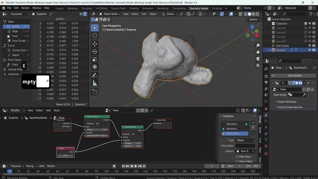 04 - Vines Starting Point. GEOMETRY NODES JUNGLE VINES in Blender