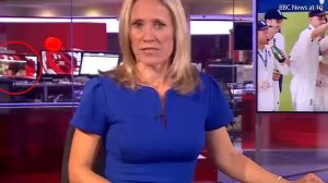 BBC newsreader Sophie Raworth upstaged by graphic video